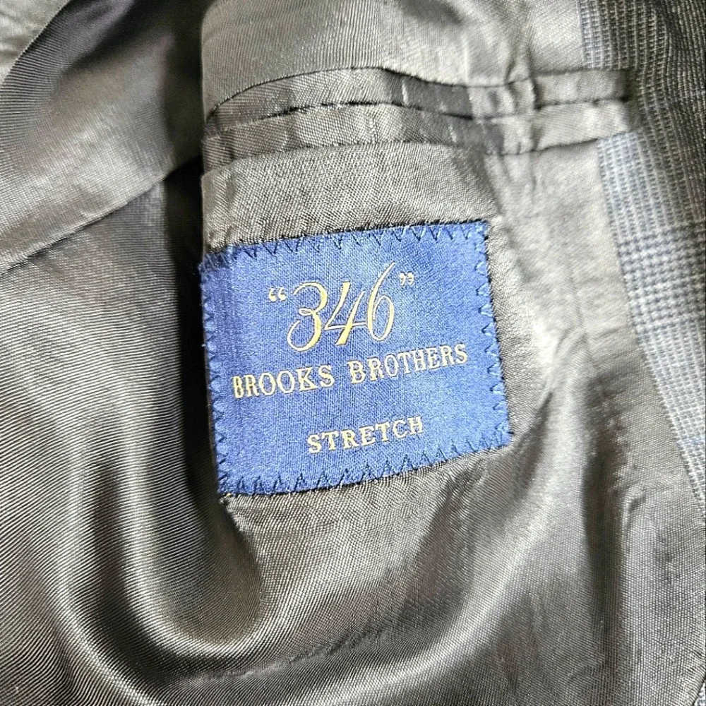 Brooks‎ Brothers Mens 346 Wool Stretch Blazer Sportcoat Wedding Gray Blue 41R